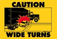 Wide Turns Decal W/ Truck Verticle