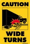 Wide Turns Decal W/ Truck Verticle