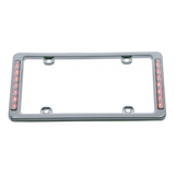 14 Led Chrome License Frame - Red Led/Clear Lens