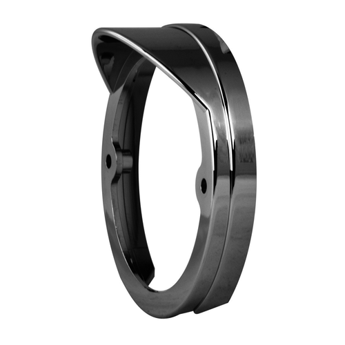 Chrome Plastic Bezel W/ Visor For 3" Round Pedestal Light Right Side Up Installation