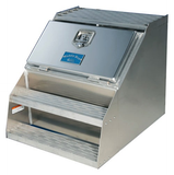 Aluminum Saddle Box, Single Smooth Door With Step 23 ½"H X 24"W X 28 ½"D