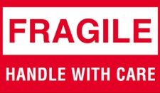 Label 3”X5 “Fragil Handle With Care” 500/Roll