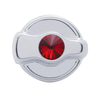 Chrome Plastic A/C Control Knob For 2005 & Older Peterbilt- Red Crystal