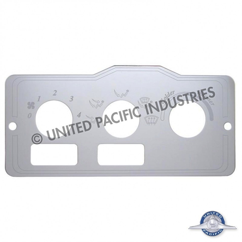 Peterbilt Stainless A/C Control Plate - 2 Square Openings