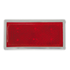 Rectangular Stick-On Red Reflector W/ Chrome Trim