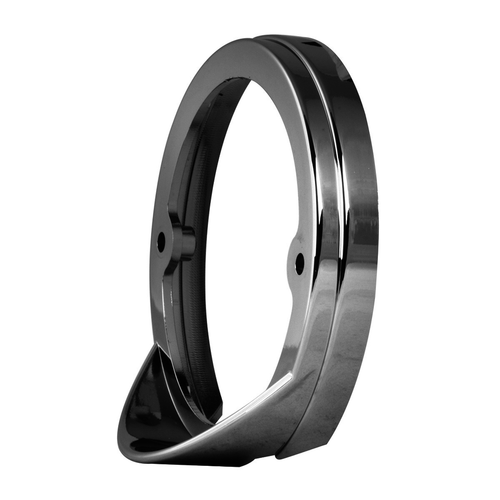 Chrome Plastic Bezel W/ Visor For 3" Round Pedestal Light Upside Down Installation