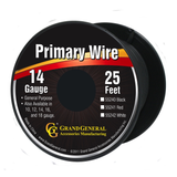 Black 14Ga Primary Wire 25Ft Roll W/Spool