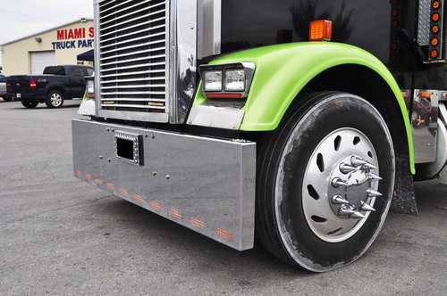 20” Chrome Bumper (FL Classic 1984-2003) W/ Box End Cut, Center Tow & 10 Hidden Light Holes