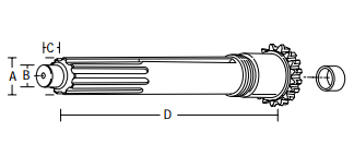 Input Shaft 2"X11,94" Push Type (Use Retainer Seal 20549)