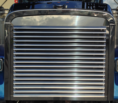 Grille Fits Freightliner Classic, Fld 120 W/ 17 Louvers, 430 Stainless Steel