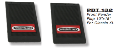 Mud Flap Black fits Freightliner Fender 10”W X15”L For Classic Xl. (Pair)