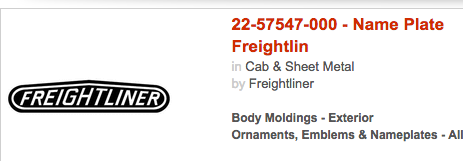 Name Plate Logo Large fits Freightliner 22-57547-000