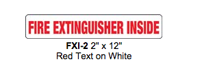 Fire Extinguisher Inside , Red Text On White.