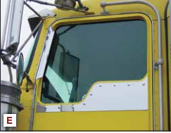 Daylite Door Strsight Bottom Under Wiindow Trims W/ Dimples S.S. fits Kenworth