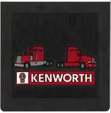 Mud Flap- Black 24 X 24 Original fits Kenworth With Red Trucks /White Logo (Each)