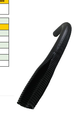 Black Corrugated Split Loom 1/2” 100 Ft Roll