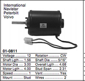 Blower Mtr, single, cw, 12v