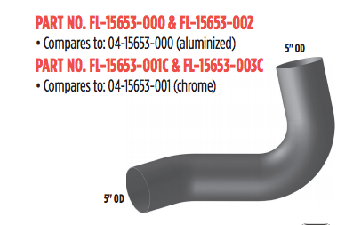 Exhaust Left Elbow Aluminized fits Freightliner FLD112/FLD120