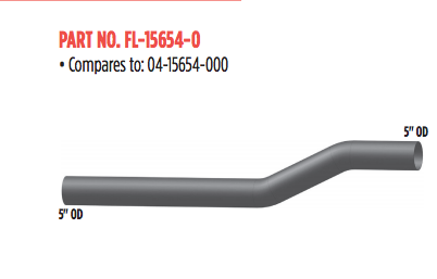 5" Exhaust Elbow Pipe 66" Long Aluminized fits Freightliner