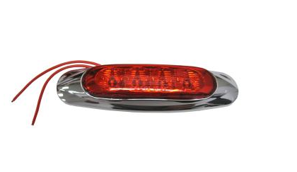 4 LED Reflector Clearance/Marker Light - Red LED/Red Lens