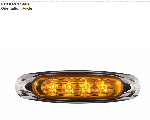 4 LED Reflector Clearance/Marker Light - Amber LED/Amber Lens