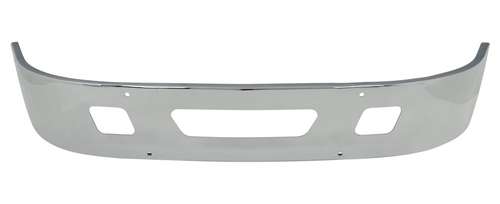“until supplies last” 14 INTERNATIONAL 4300 BUMPER FITS 2005 AND NEWER (CHROME, WRAP AROUND, BOLT HOLES, SONRISA TOW, FOG.  LIGHT HOLES, 7 GAUGE)