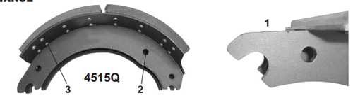 Brake Shoe Kit, P 16.5" X 7" New, No Core