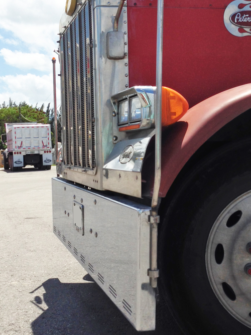 20” Chrome Bumper (Peterbilt 378, 379 Series) W/ Box End, Tow & 10 Hidden Lights