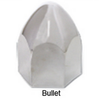 Bullet Chrome Plastic Push-On Lug Nut Cover Without FLange 1/2''