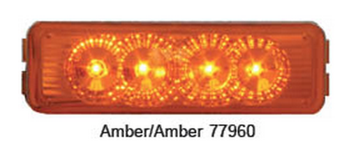 Medium Rectangular Spyder LED Marker Light 4 LEDs 12V