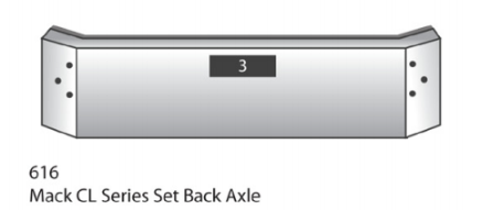 14” Chrome Bumper ( Mack CL Series ) W/ Set Back Axle & Tow Holes