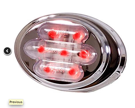Mini-Chrome Oval Red Clear Clearance Marker Maxxima