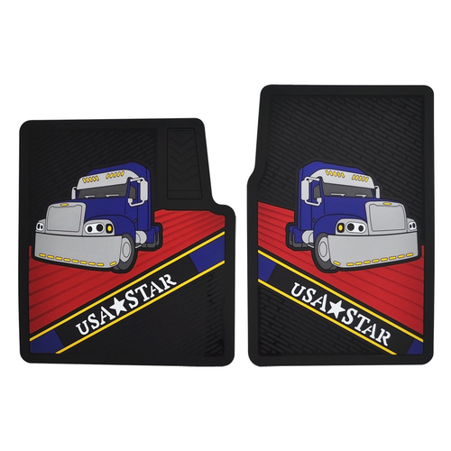 Rubber Floor Mats Fits Freightliner Century (Set)