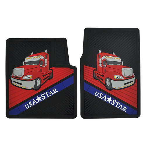 Rubber Floor Mats fits Freightliner Columbia (Set)