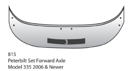 14” Chrome Bumper (Peterbilt 335 2005-2011) W/ Set Forward Axle, Step & Tow Holes