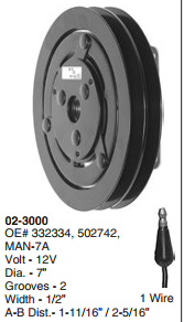CCI Clutch, 2grv, 12v
