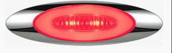 Red Marker/Clearance Light Kit , .180 Male Bullets, Chrome Bezel