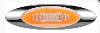 Led Amber M5,  Glo Light Clear Lens Milleninum Series, With Chrome Bezel , Each