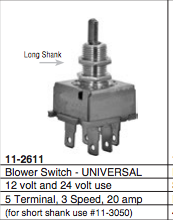 Rotary Switch w/long threads Multi Fit Applications