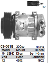 Sanden Compessor fits Freightliner 8 Groove