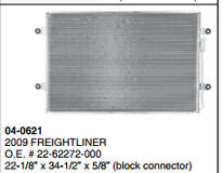 A/C Condenser fits Freightliner Cascadia, Columbia,Century, Classic, Coronado,FLD120,M2-106, M2 -112, Sterling A9500,L7500 and Western Star