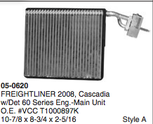 Evaporator Kit fits Freightliner 2008, Cascadia W/Det 60 Series Engine