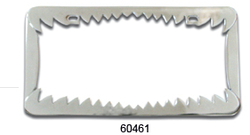 Shark Teeth License Plate Frame 	Chrome Die Cast