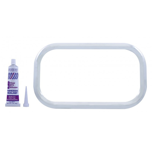 Stainless Curved View Window Trim W/ Sealant Adhesive fits Freightliner, Peterbilt, kenworth