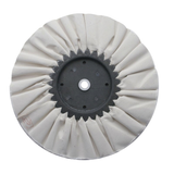 6" White Treated Airway Buff - 5/8" & 1/2" Arbor