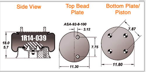 Goodyear Air Spring Rolling Lobe Airbag
