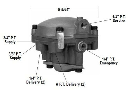 Relay Emergency Valve (RE-6) Fits Freightliner, International