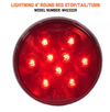 9 Led Light 4 Round Red W/ Clear Lens S/T/T