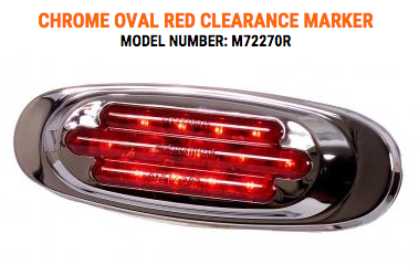 Chrome Oval Clearance Marker 1 Light Red Maxxima