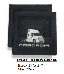 Mud Flap , Cascadia , Black 24”X24” (Pair)